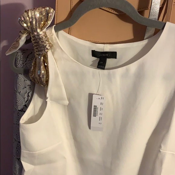 J. Crew gold sequin bow top - Picture 3 of 4